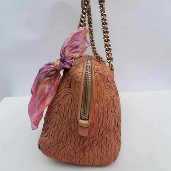 Miu Miu Prada Metelasse arcadie nappa Leather double chain purse beige pink tote - Picture 7 of 15